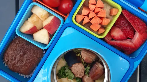 Omiebox lunchbox do szkoły niebieski