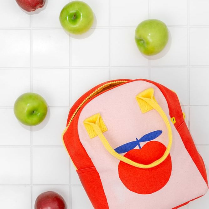 Torba termiczna na lunch Apple – ekologiczna, pojemna, z bawełny organicznej i RPET, wodoodporna i lekka, kolor: czerwony