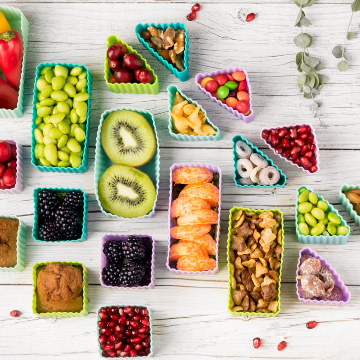2 Foremki do lunchboxów Yumbox Forest – idealne do rozdzielania przekąsek w lunchboxie, na owoce, orzeszki, sery i inne, kolor: zielony