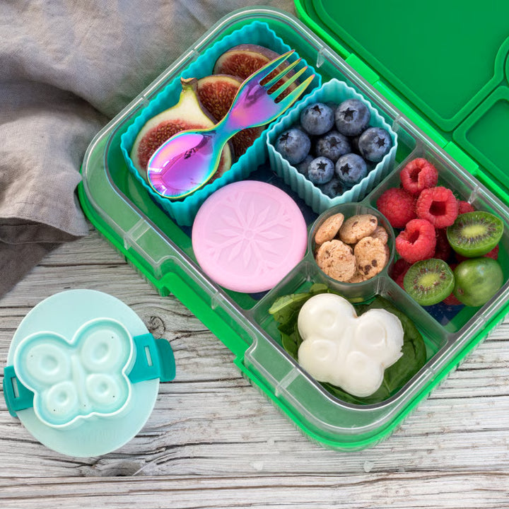2 Foremki do lunchboxów Yumbox – idealne do rozdzielania przekąsek w lunchboxie, na owoce, orzeszki, sery i inne przekąski, kolor: morski