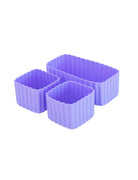 Silikonowe foremki MontiiCo Dusk – idealne do rozdzielania przekąsek w lunchboxie dziecka, na owoce, orzeszki, sery i inne przekąski, kolor: fioletowy