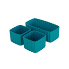 Silikonowe foremki MontiiCo Pine – idealne do rozdzielania przekąsek w lunchboxie dziecka, na owoce, orzeszki, sery i inne przekąski, kolor: zielony