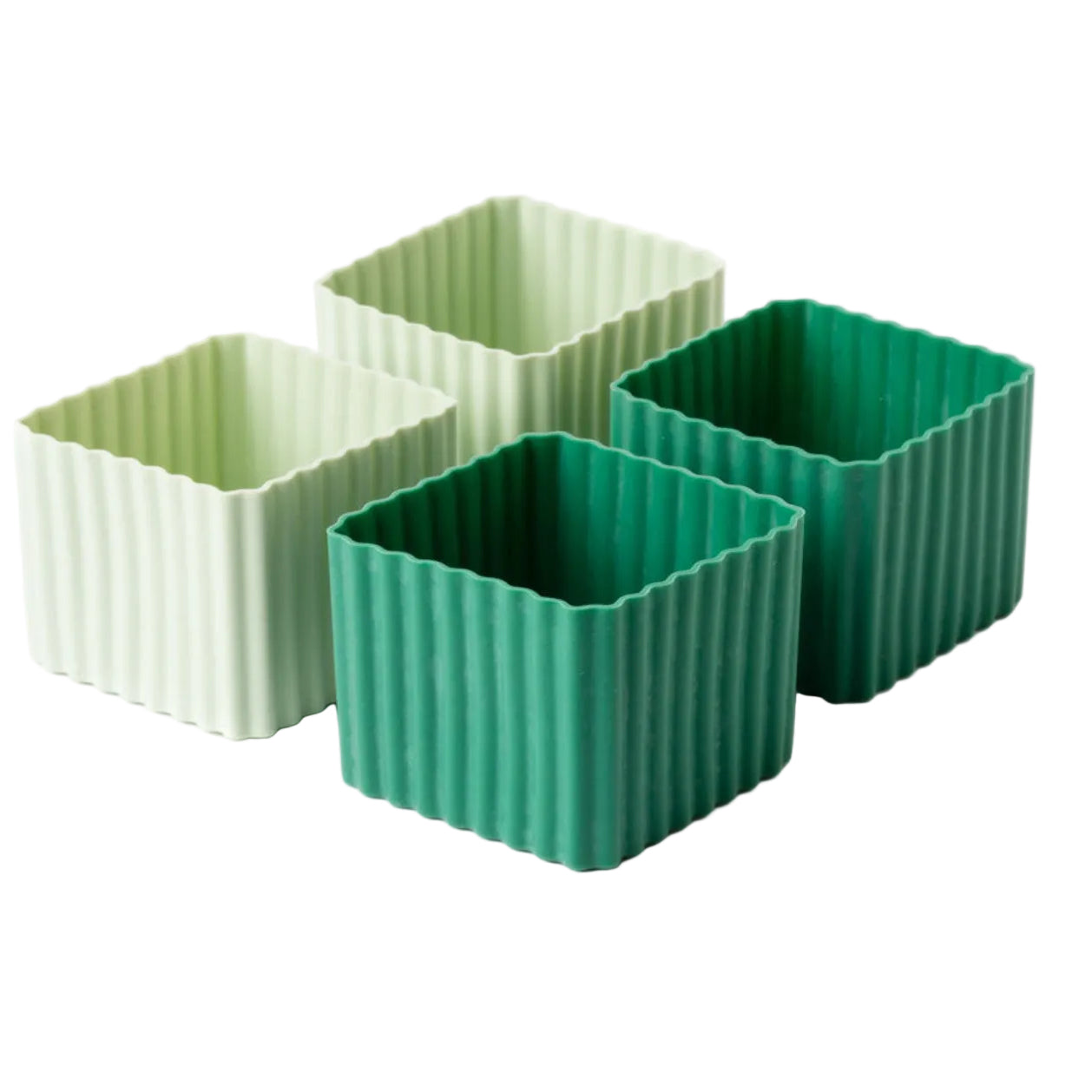 4 Foremki do lunchboxów Yumbox Forest – idealne do rozdzielania przekąsek w lunchboxie, na owoce, orzeszki, sery i inne przekąski, kolor: zielony