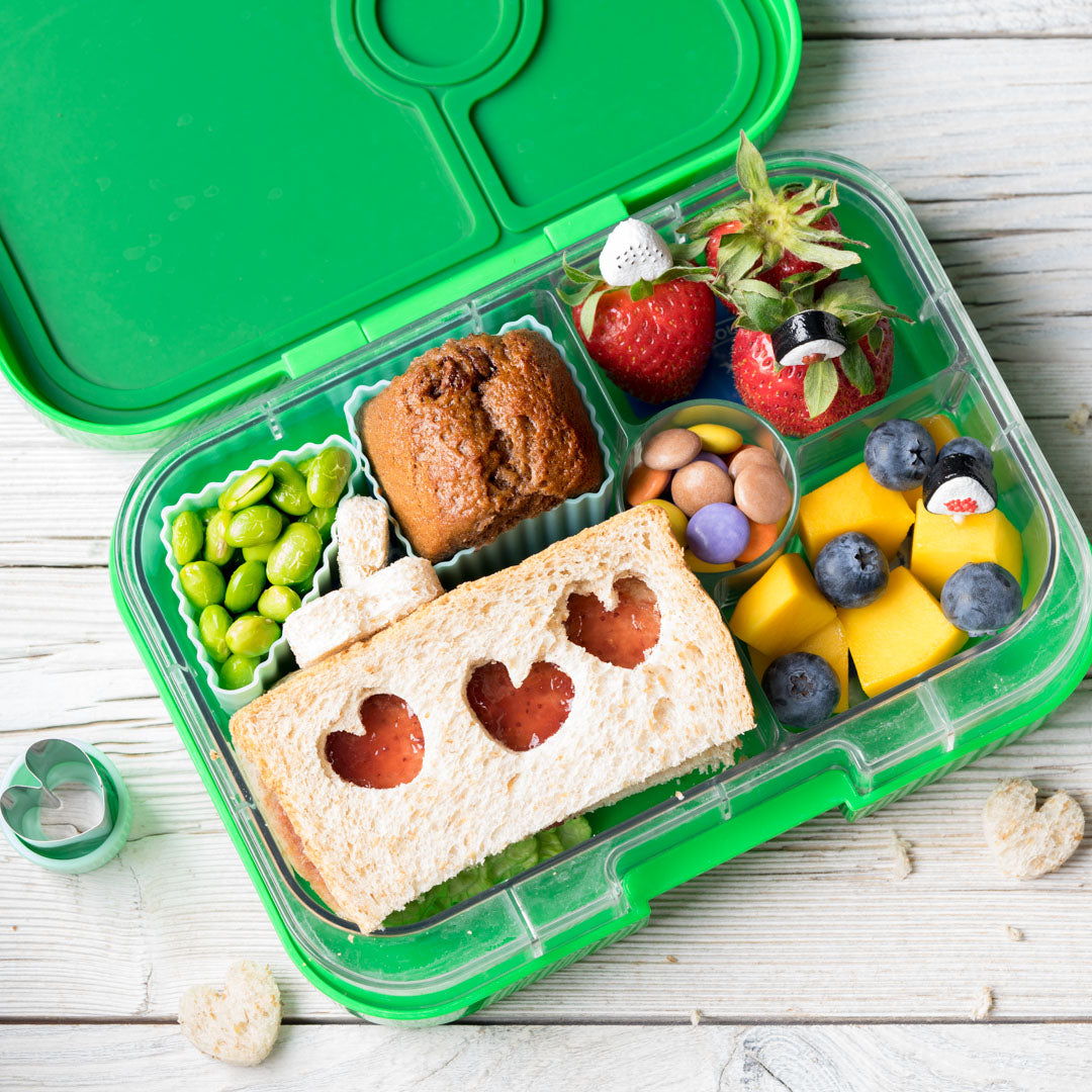 4 Foremki do lunchboxów Yumbox Forest – idealne do rozdzielania przekąsek w lunchboxie, na owoce, orzeszki, sery i inne przekąski, kolor: zielony