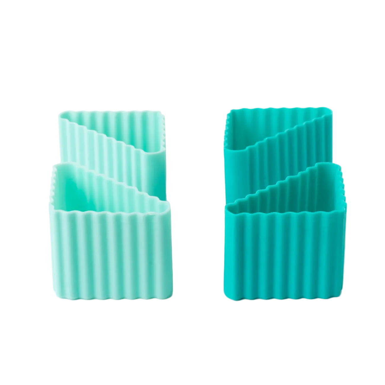 LEKKABOX Bento Triangle Ocean – elastyczne, niebieskie foremki trójkątne do przekąsek i mini deserów, bezpieczny silikon, łatwe czyszczenie