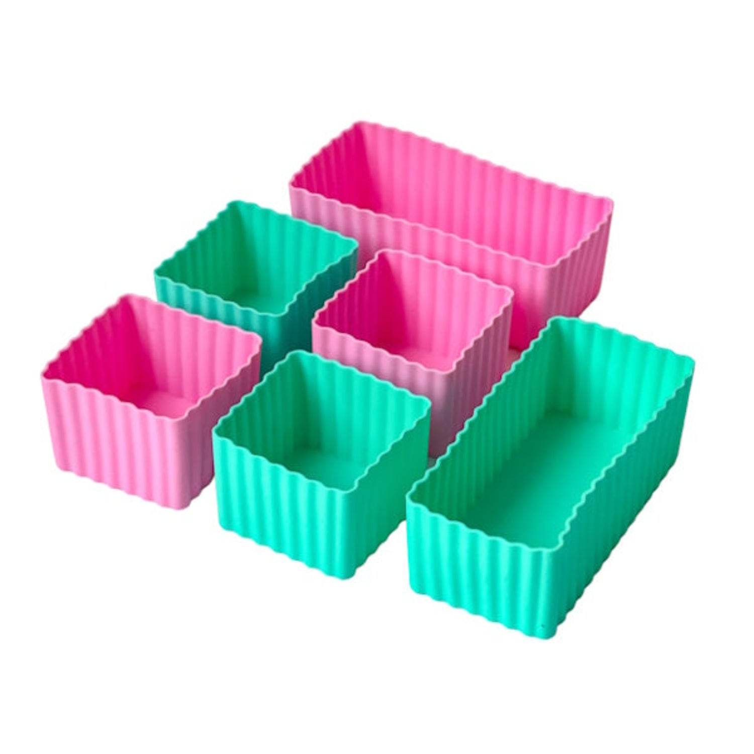 6 Foremek do lunchboxów Yumbox Pink/Aqua– idealne do rozdzielania przekąsek w lunchboxie, na owoce, orzeszki, sery i inne, kolor: różowy/turkusowy
