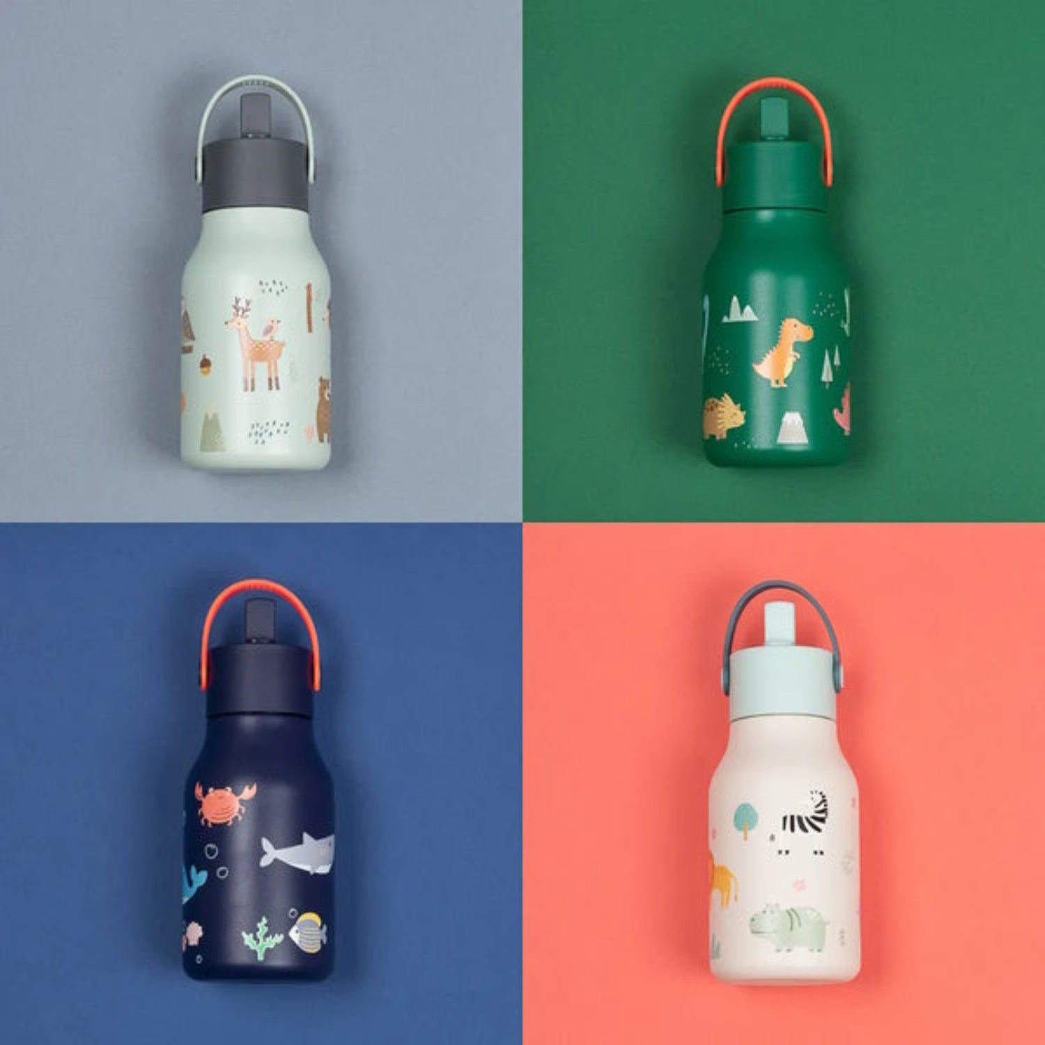 Bidon dla dzieci Lund London Dino – stal nierdzewna, 400 ml, idealny dla malucha