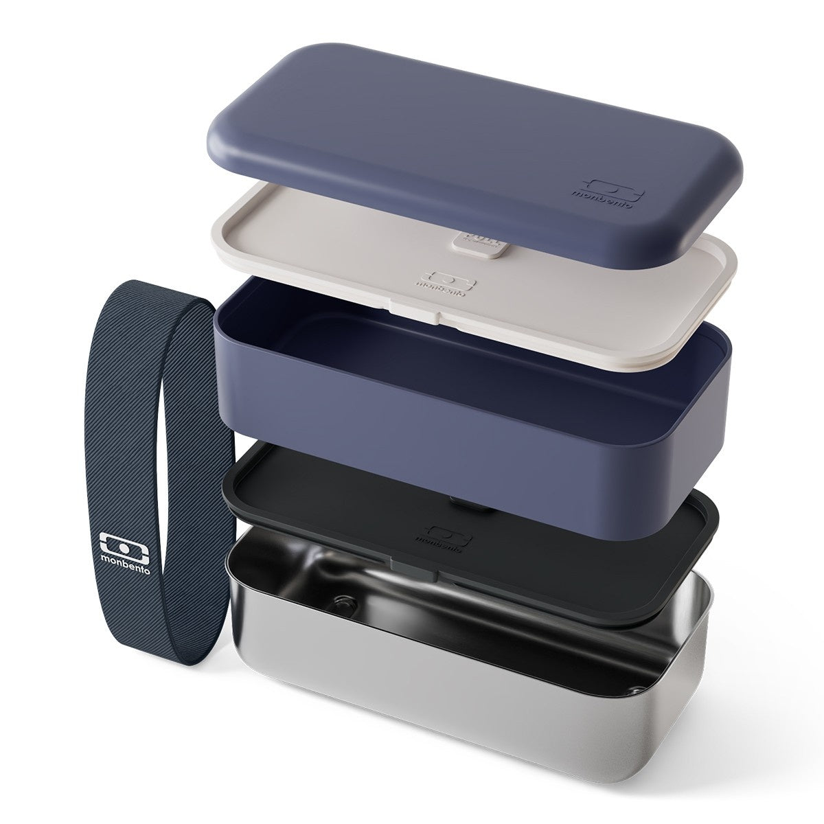 Monbento Original Sense dwupoziomowy lunch box z hermetyczną pokrywką i elastyczną opaską