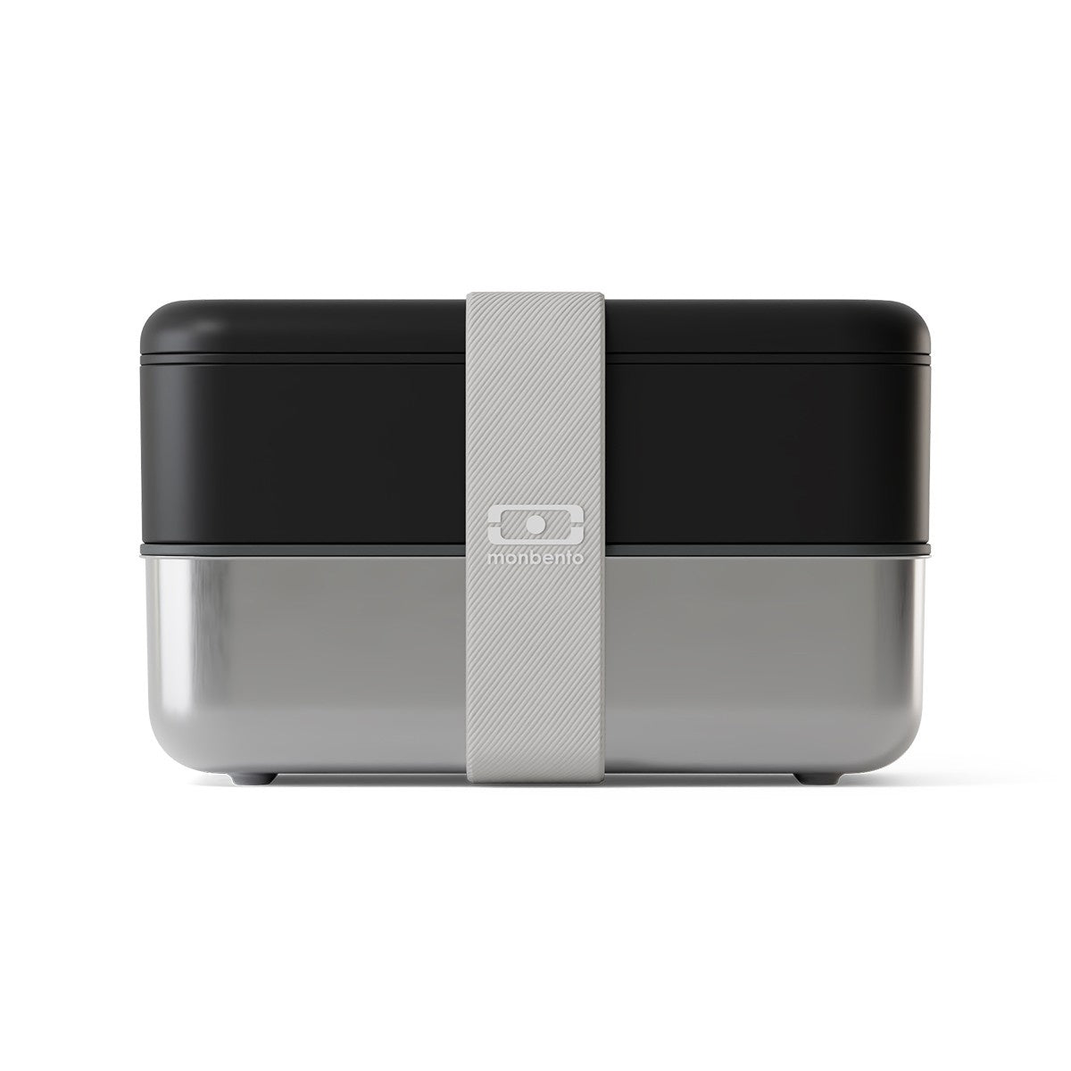 Czarny lunch box Monbento Original Sense Onyx, elegancki bento box ze stali nierdzewnej