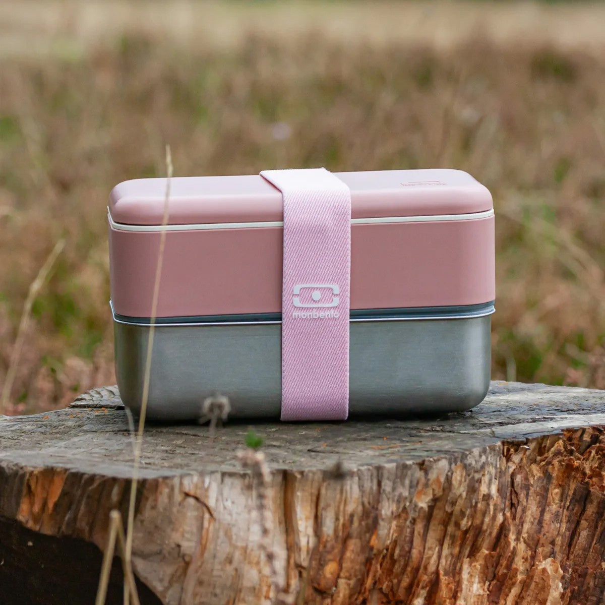 Hermetyczny lunch box Monbento Pink Moka z uszczelką, idealny do torebki lub plecaka