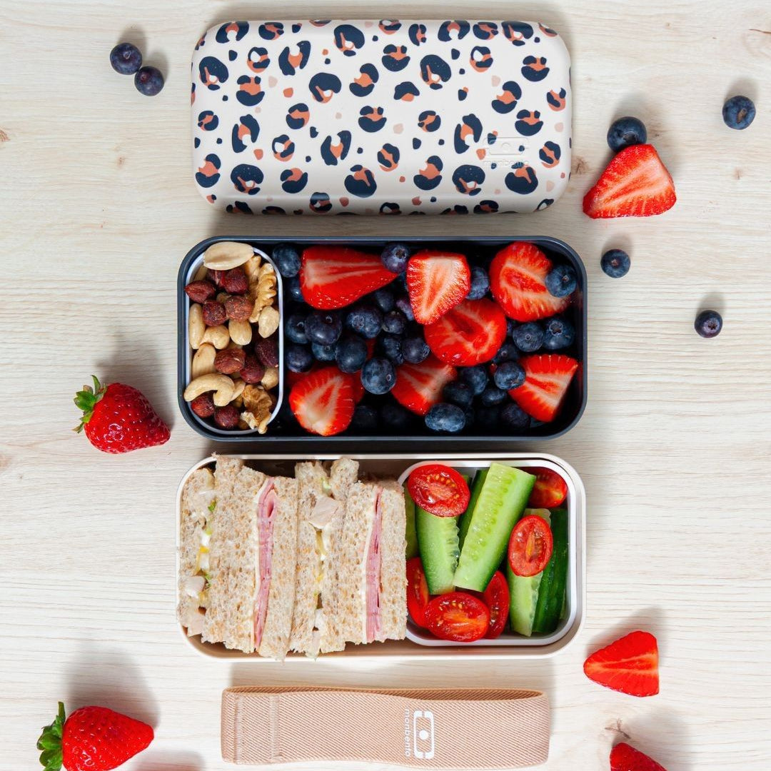 Monbento Original Leopard Graphic – dwukomorowe pudełko bento wolne od BPA