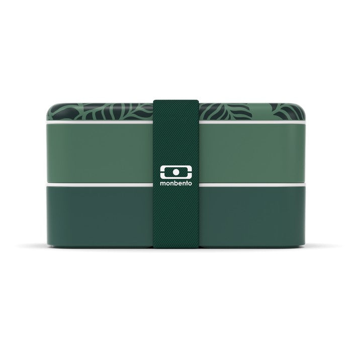 Monbento Original – dwupoziomowy lunchbox z miseczką. Szczelny, BPA free, do mikrofalówki i zmywarki. Stylowy francuski design, wzór: Jungle
