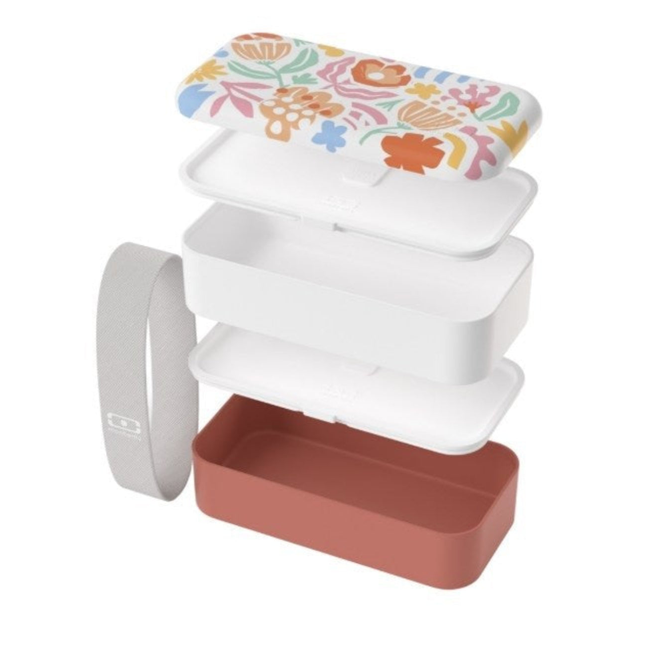 Monbento Original – dwupoziomowy lunchbox z miseczką. Szczelny, BPA free, do mikrofalówki i zmywarki. Stylowy francuski design, wzór: Papercut