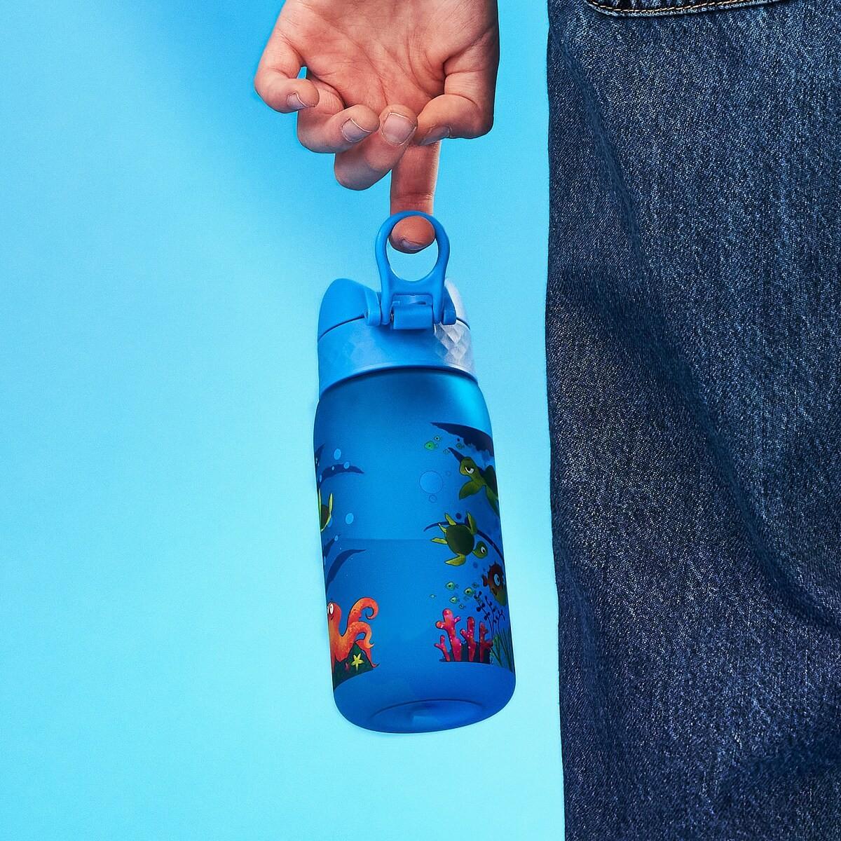 Bidon dla dzieci Ion8 Pod Sea Turtle 350 ml z żółwiami – szczelny, lekki i otwierany na klik.