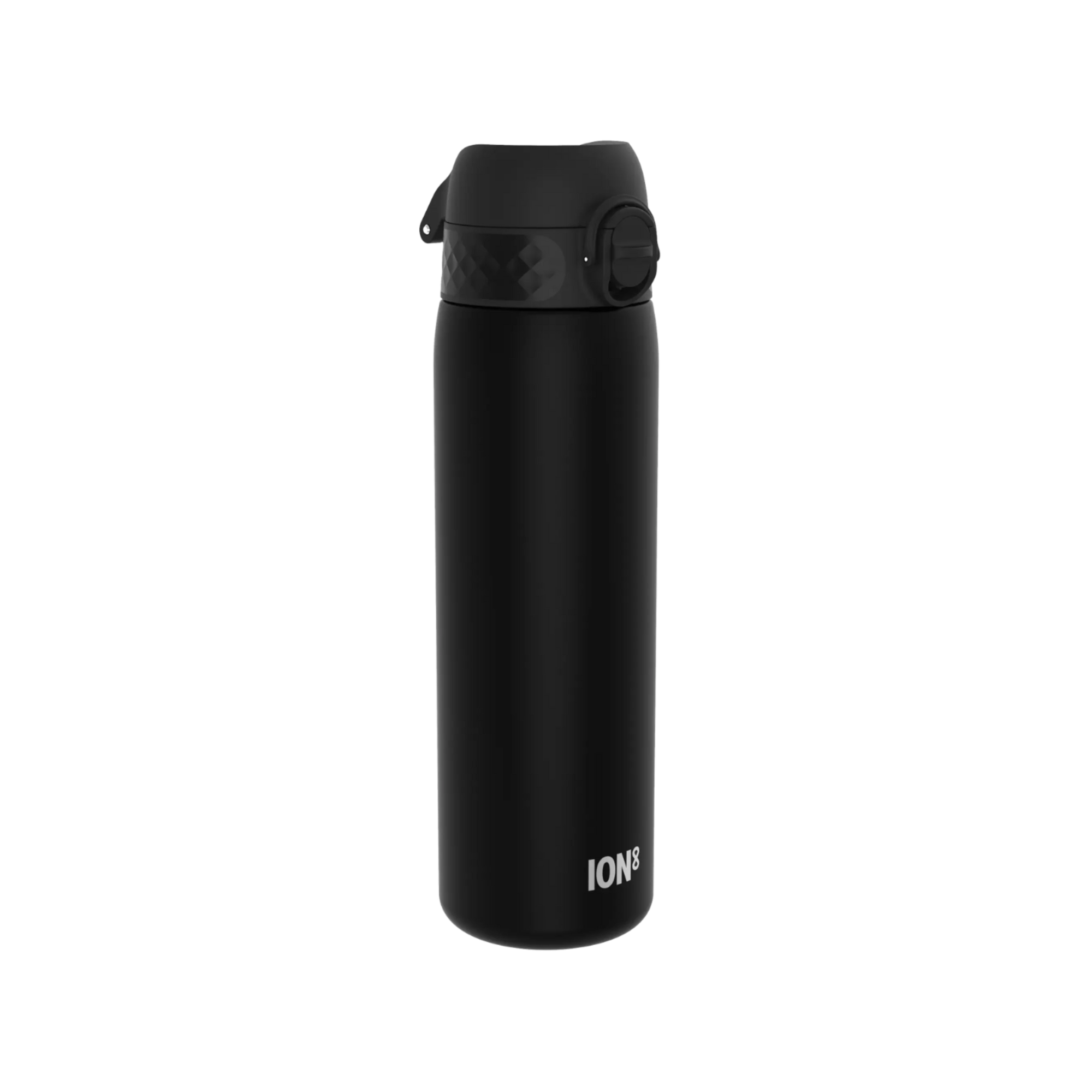 Bidon na wodę 500 ml Ion8 Black – lekki, nietoksyczny, z ustnikiem i klapką, idealny do plecaka i samochodu, kolor: czarny