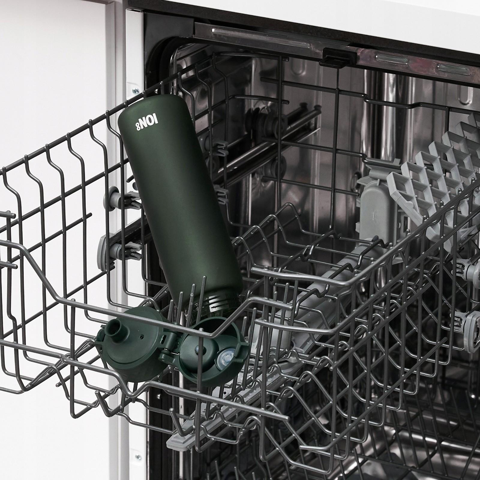 Bidon na wodę 500 ml Ion8 Dark Green– lekki, nietoksyczny, z ustnikiem i klapką, idealny do plecaka i samochodu, kolor: ciemnozielony