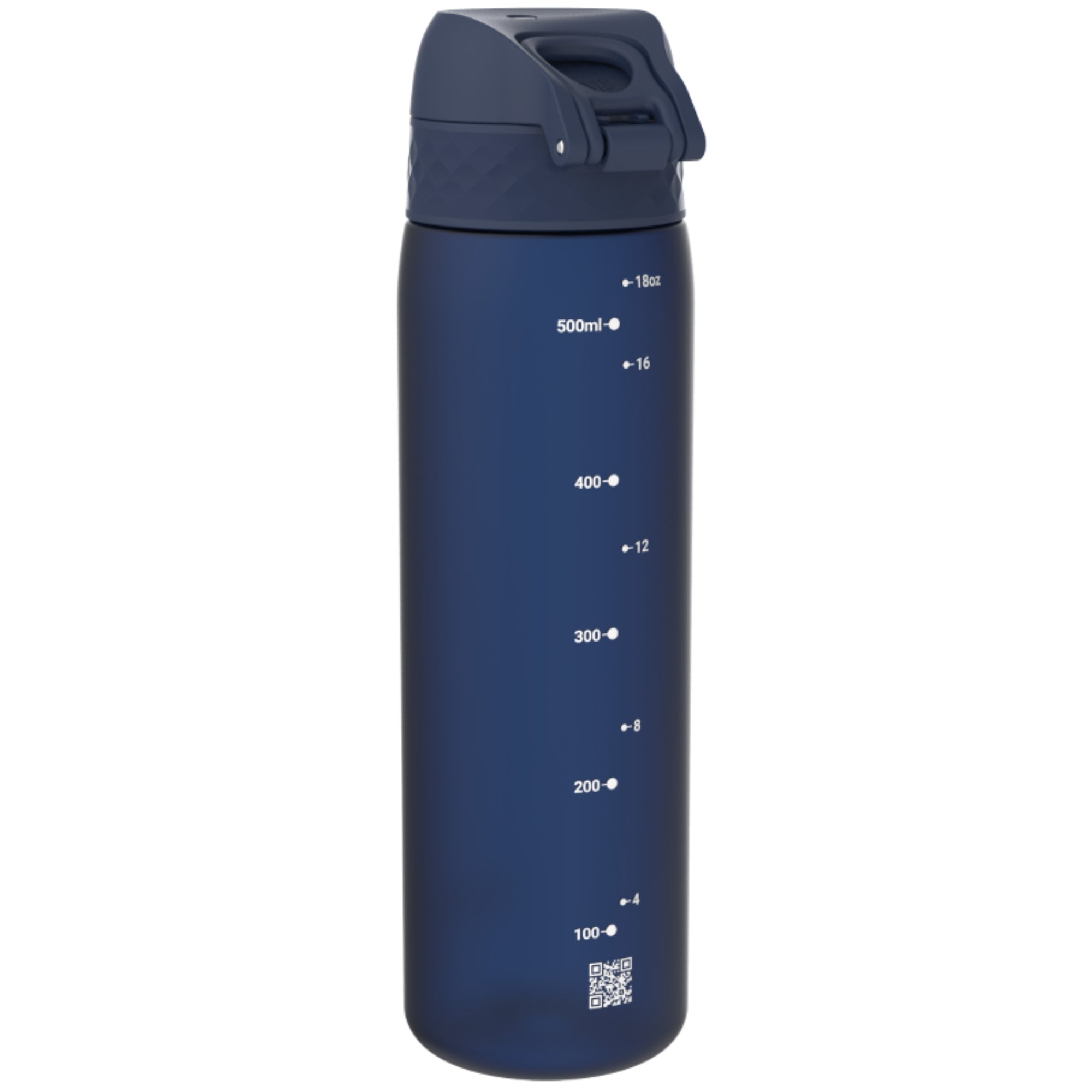 Bidon na wodę 500 ml Ion8 Navy– lekki, nietoksyczny,  z ustnikiem i klapką, idealny do plecaka i samochodu, kolor: granatowy