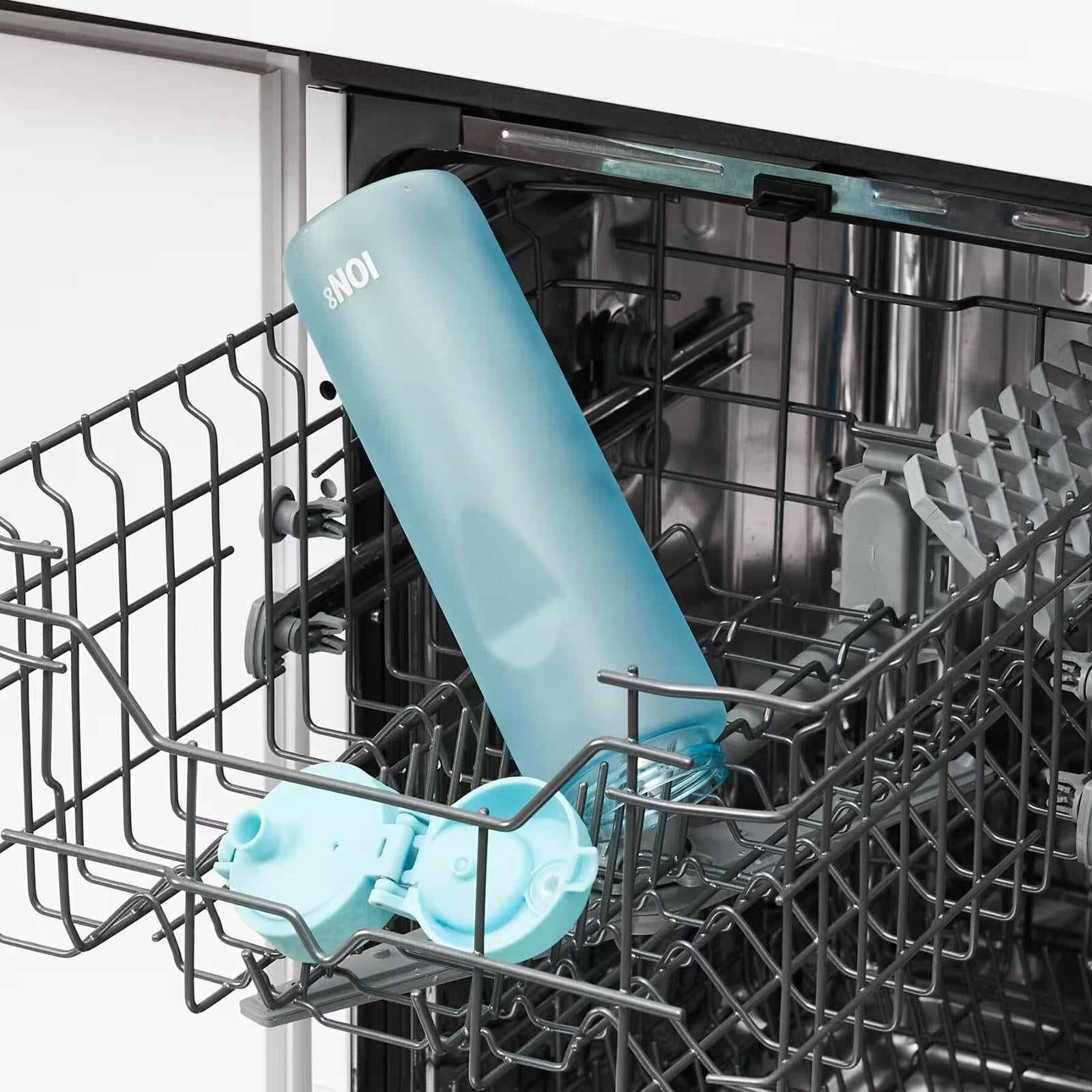 Bidon z miarką motywacyjną Ion8 Motivator Sonic Blue 1L – z miarką, otwierany jednym kliknięciem, szczelny i bez BPA. Kolor: niebieski