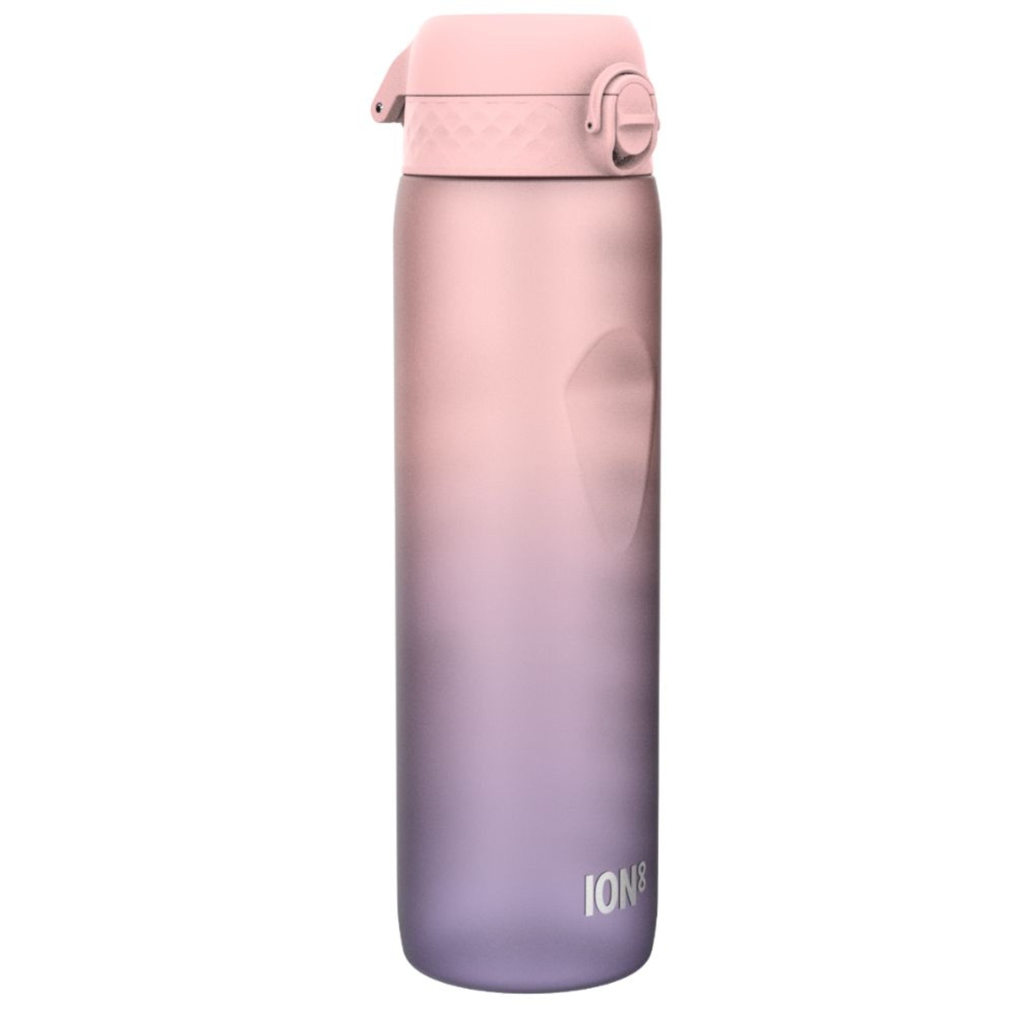 Bidon z miarką motywacyjną Ion8 Motivator 1L Gradient Periwindkle/Rose Quartz– z miarką, otwierany jednym kliknięciem, szczelny i bez BPA.