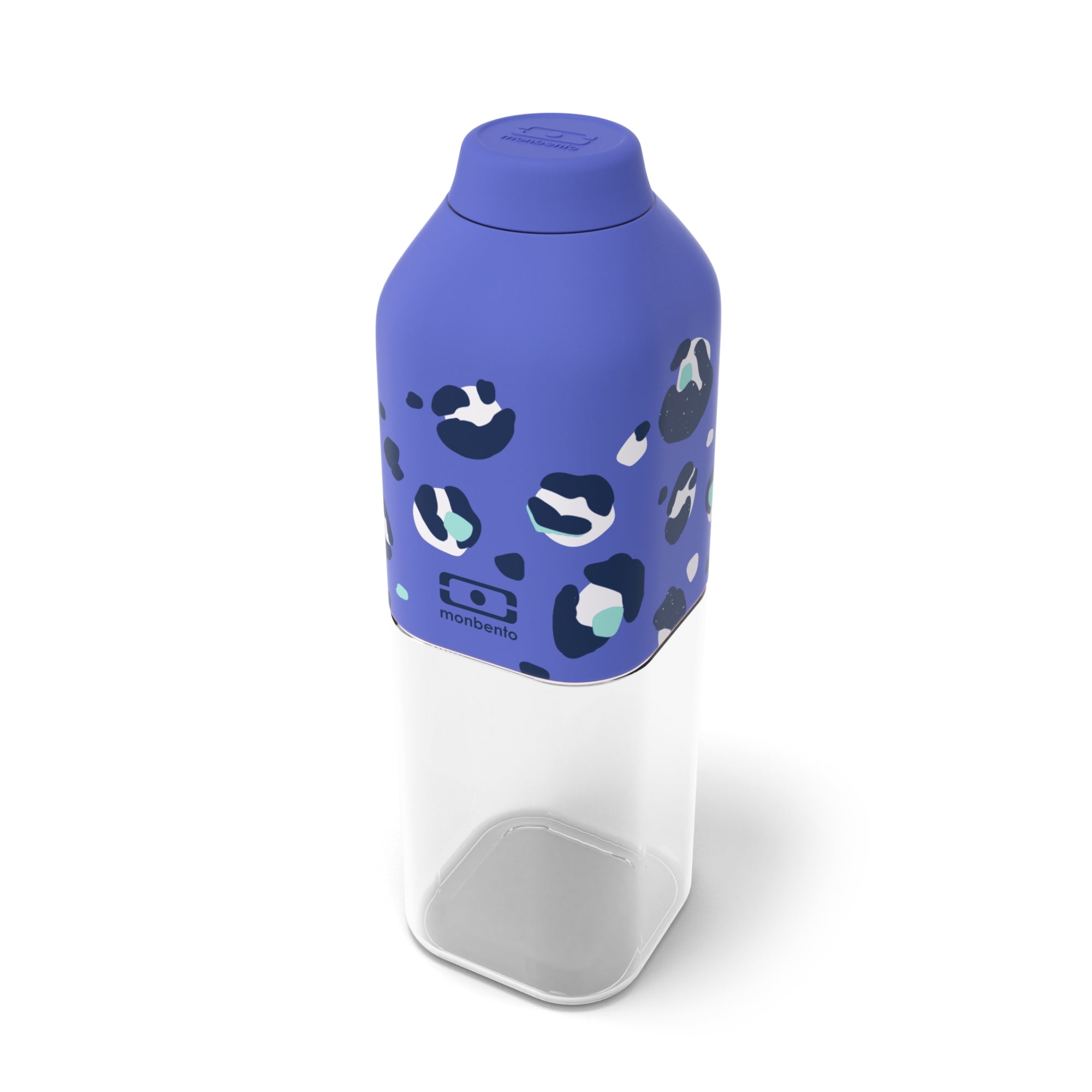 Monbento Positive M – ultralekka butelka 500 ml z tritanu. Trwała, kompaktowa, bez BPA, idealna do torby czy plecaka, wzór: blue leopard