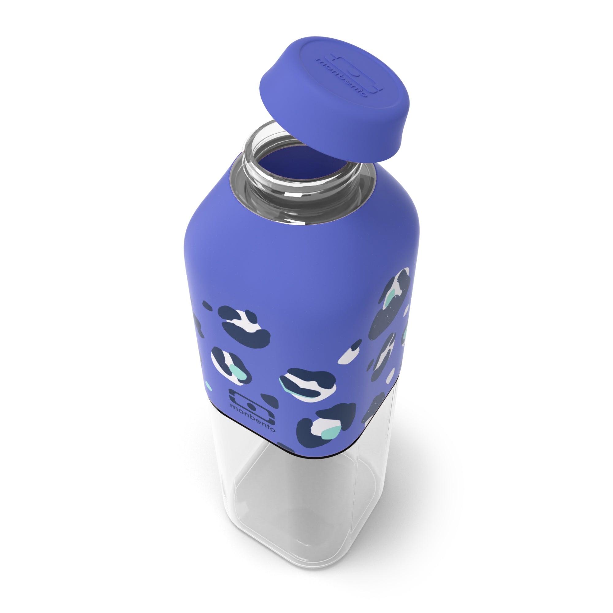 Monbento Positive M – ultralekka butelka 500 ml z tritanu. Trwała, kompaktowa, bez BPA, idealna do torby czy plecaka, wzór: blue leopard
