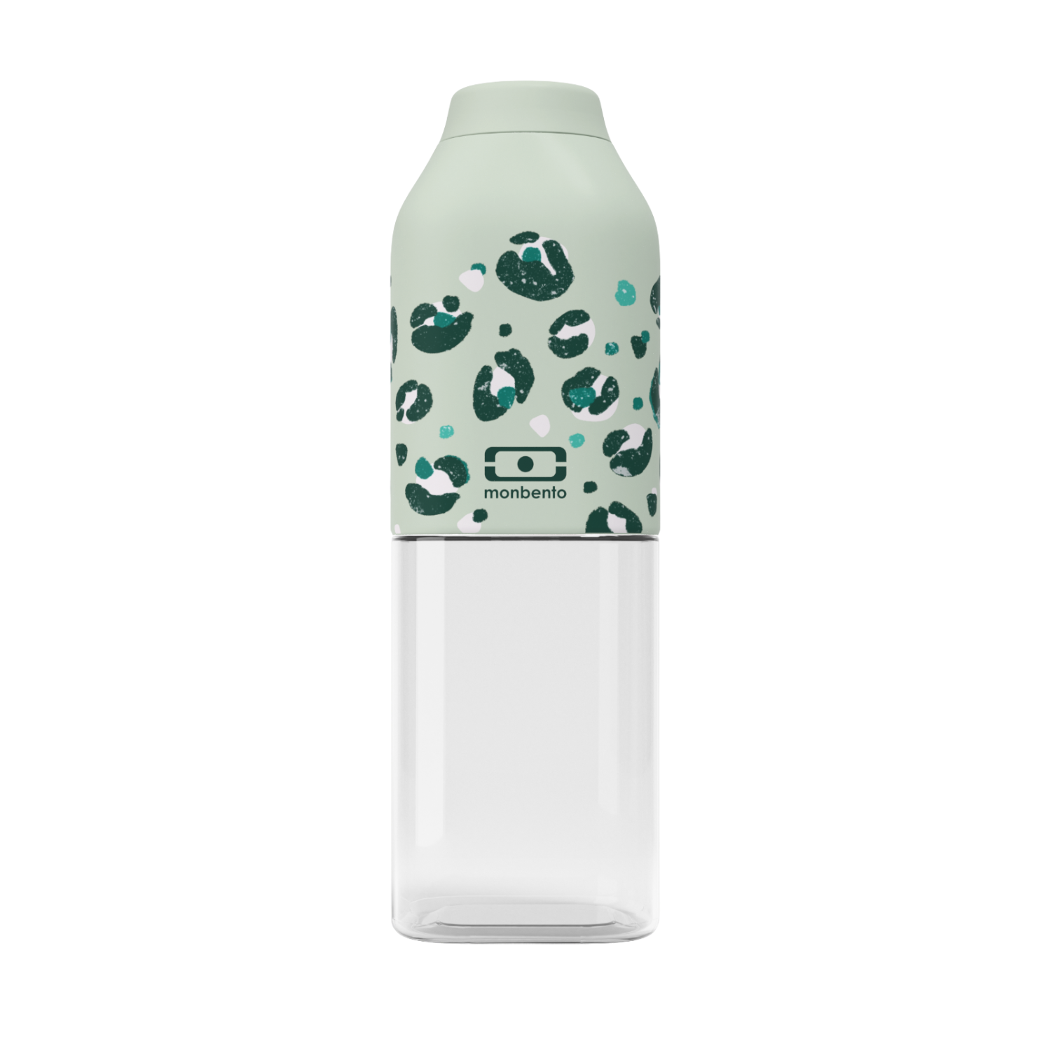 Monbento Positive M – ultralekka butelka 500 ml z tritanu. Trwała, kompaktowa, bez BPA, idealna do torby czy plecaka, wzór: green leopard