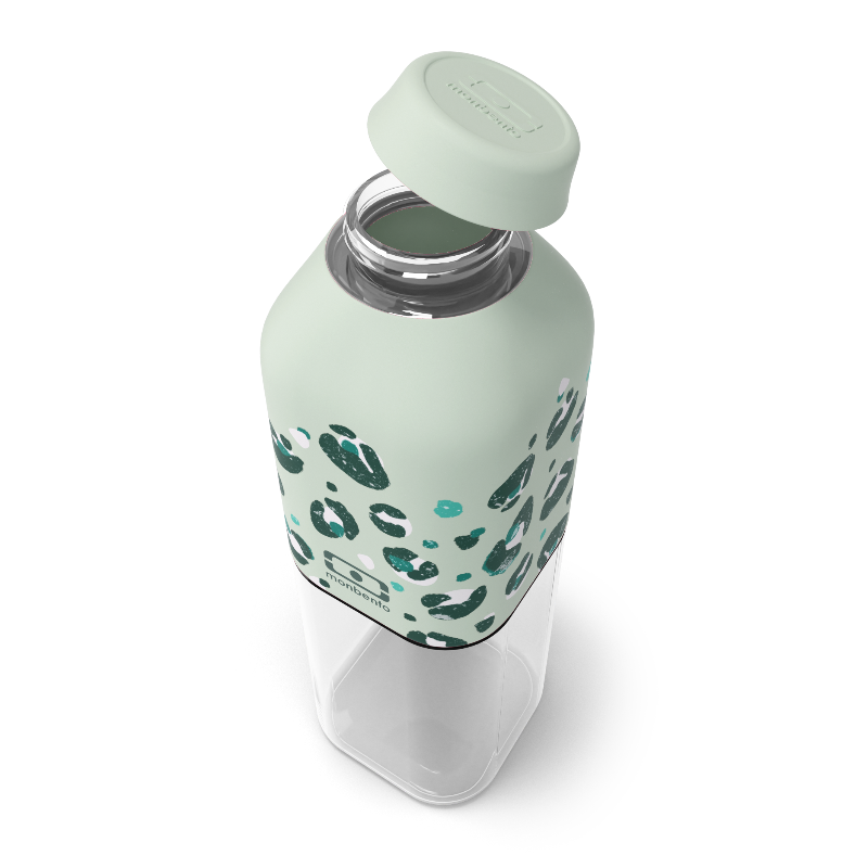 Monbento Positive M – ultralekka butelka 500 ml z tritanu. Trwała, kompaktowa, bez BPA, idealna do torby czy plecaka, wzór: green leopard
