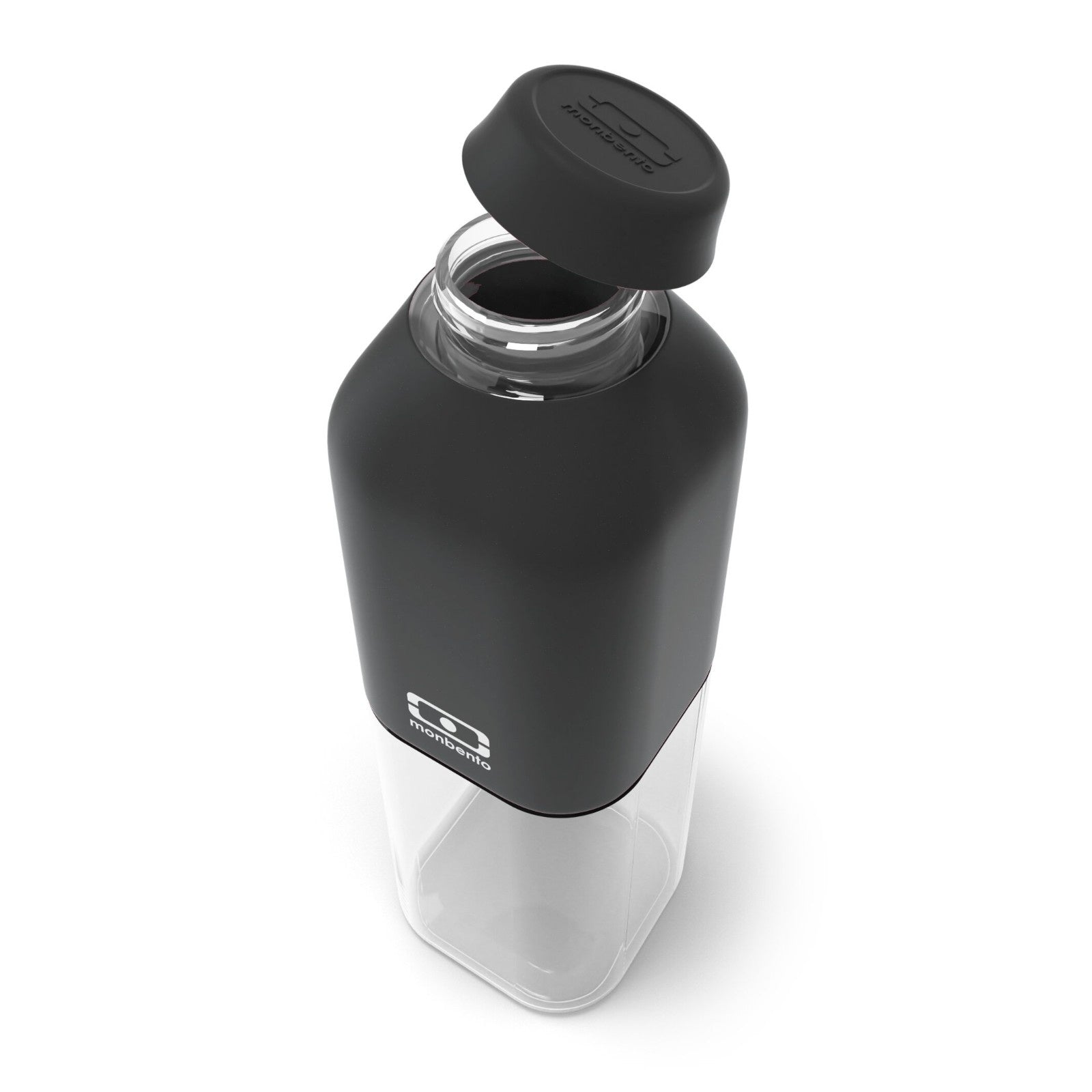 Czarny kwadratowy bidon Monbento Positive M 500 ml z tritanu