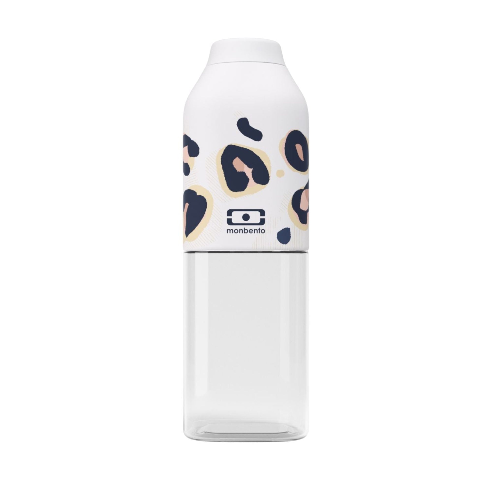 Monbento Positive M – ultralekka butelka 500 ml z tritanu. Trwała, kompaktowa, bez BPA, idealna do torby czy plecaka, wzór: pink leopard