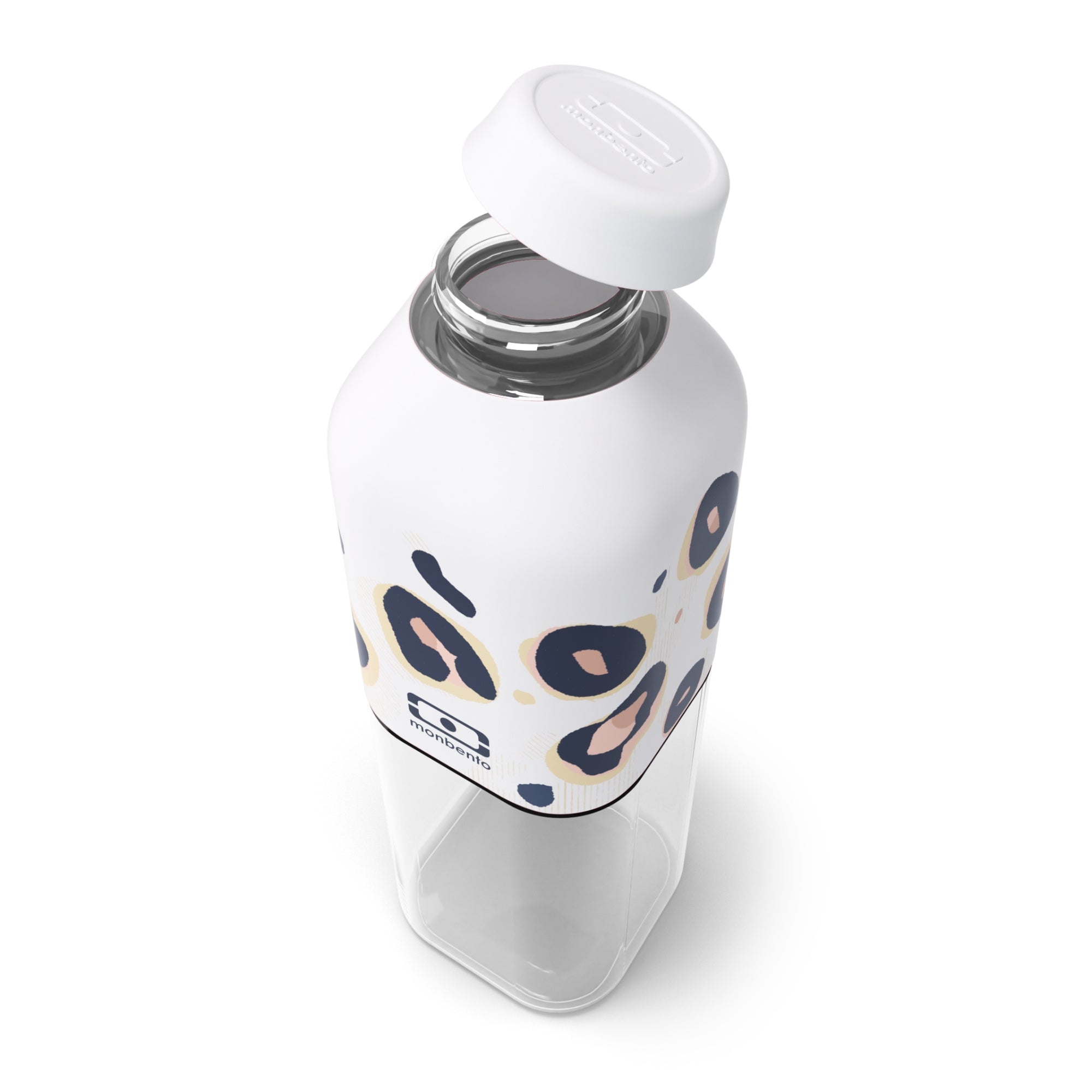 Monbento Positive M – ultralekka butelka 500 ml z tritanu. Trwała, kompaktowa, bez BPA, idealna do torby czy plecaka, wzór: pink leopard