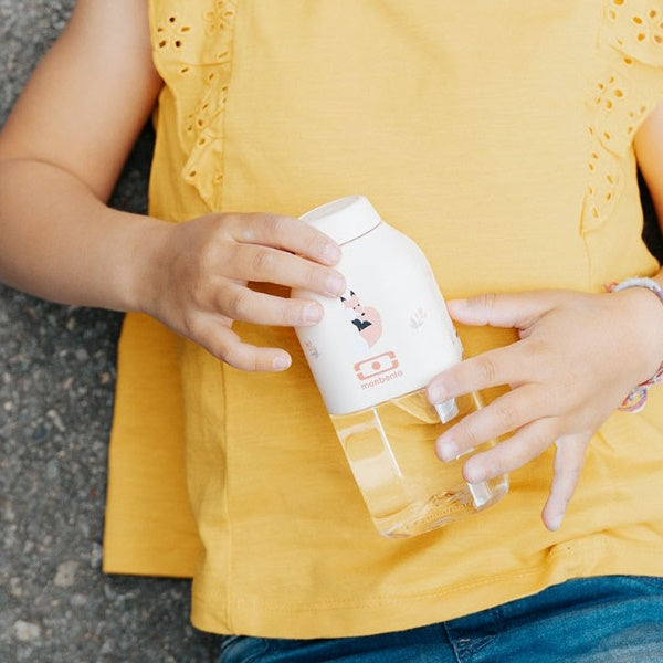 Monbento Positive S Fox – ultralekka butelka 350 ml z tritanu. Trwała, kompaktowa, bez BPA, idealna do torby czy plecaka, wzór: lis