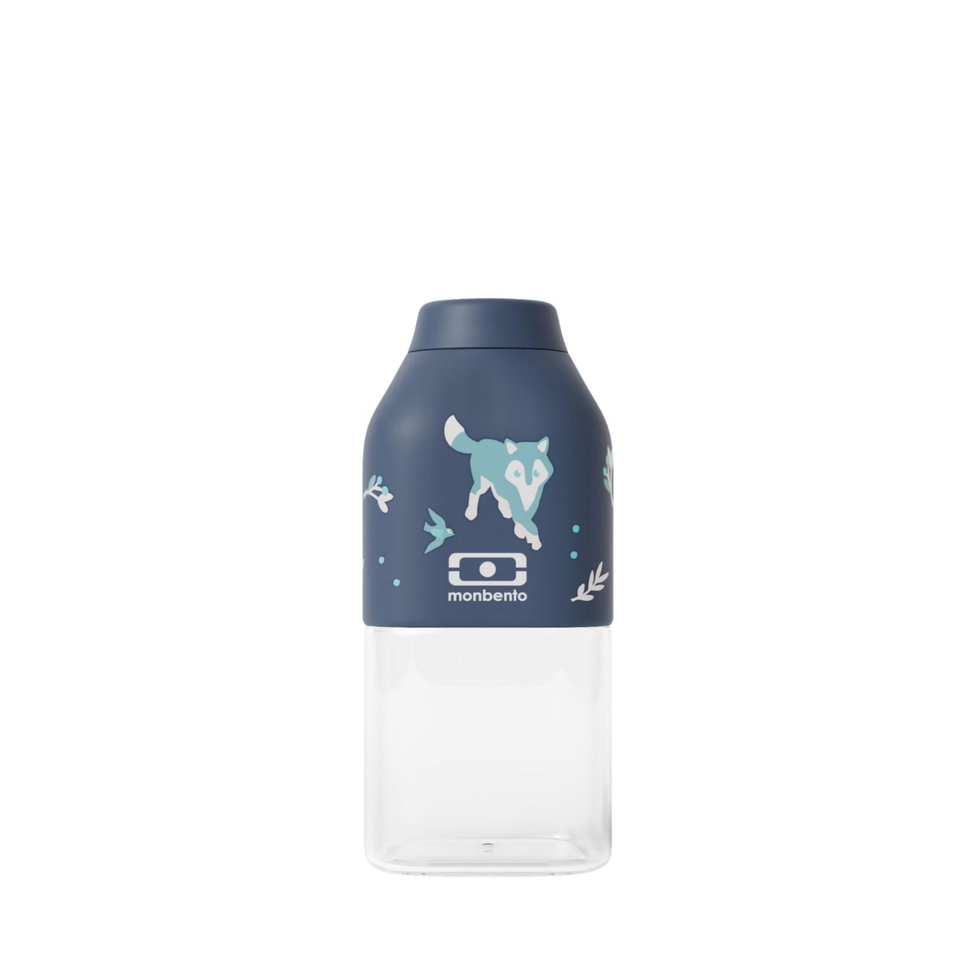 Monbento Positive S Wolf – ultralekka butelka 350 ml z tritanu. Trwała, kompaktowa, bez BPA, idealna do torby czy plecaka, wzór: wilk