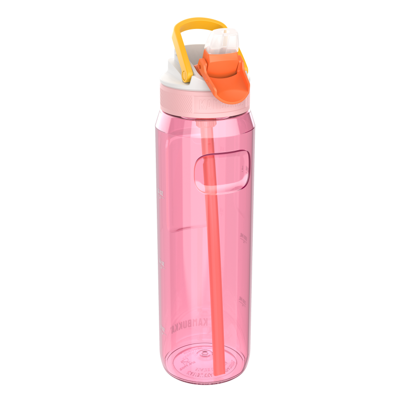 Kambukka Lagoon 1000 ml Sunny Melon – tritan, słomka do ostatniej kropli, schowany ustnik, lekka, szczelna, bez BPA, idealna na rower i siłownię, kolor: różowy