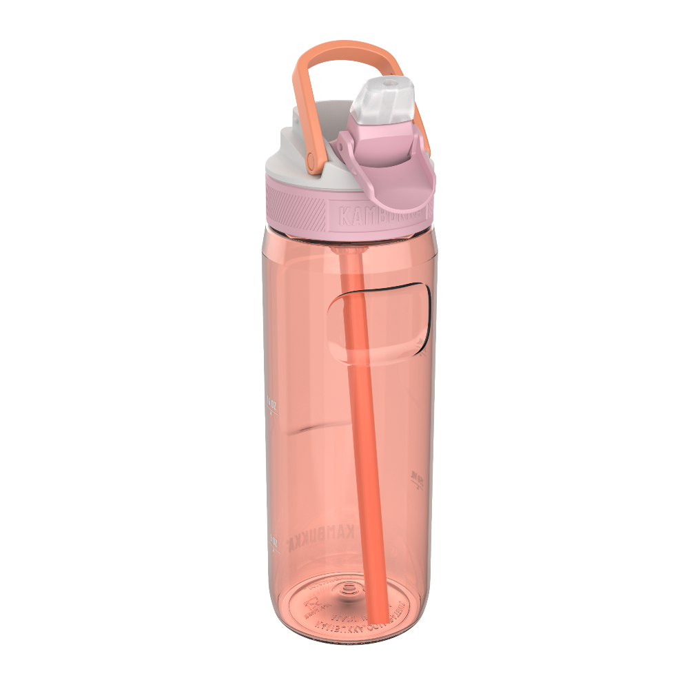 Bidon ze słomką Kambukka Lagoon 750 ml Mango Tango– tritan, słomka do ostatniej kropli, schowany ustnik, lekka, szczelna, bez BPA, idealna na rower i siłownię, kolor: brzoskwiniowy