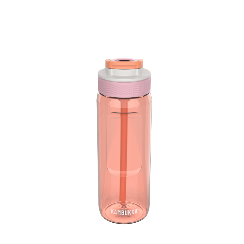 Bidon ze słomką Kambukka Lagoon 750 ml Mango Tango– tritan, słomka do ostatniej kropli, schowany ustnik, lekka, szczelna, bez BPA, idealna na rower i siłownię, kolor: brzoskwiniowy