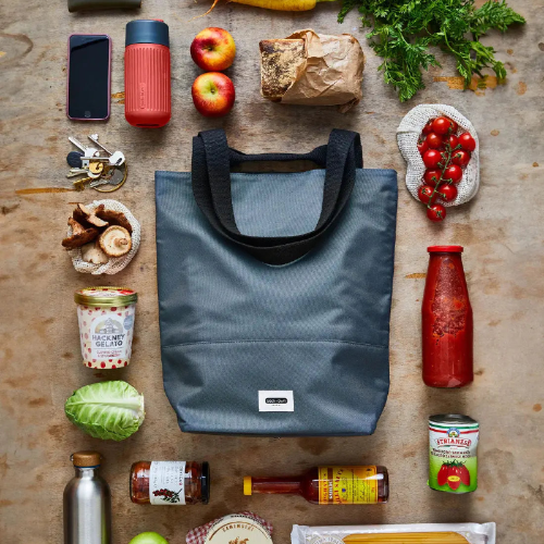 Black+Blum Insulated Tote Bag – szara torba termiczna na lunch i przekąski, zapinana na zamek, pojemna i elegancka
