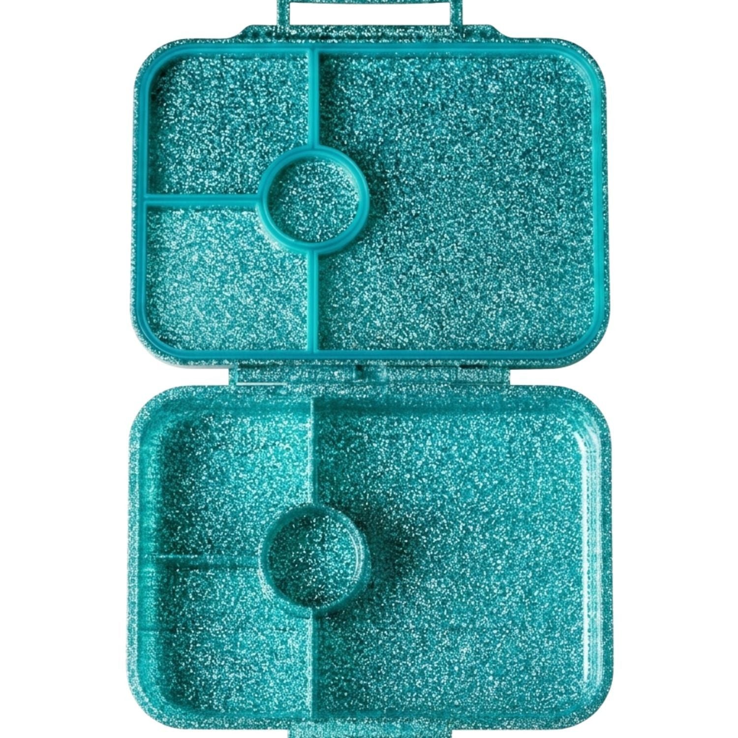 LekkaBox Glamour aqua brokatowa śniadaniówka z przegródkami
