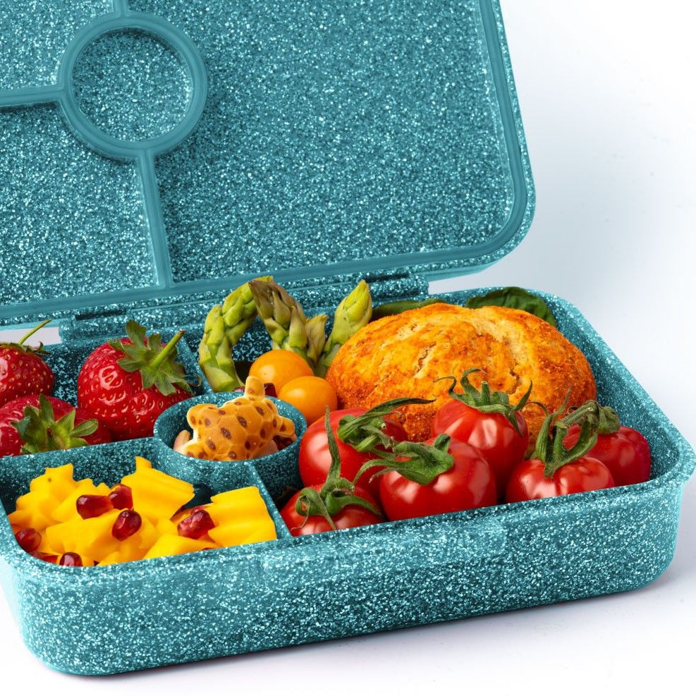Morska brokatowa śniadaniówka bento LekkaBox Glamour dla dziecka