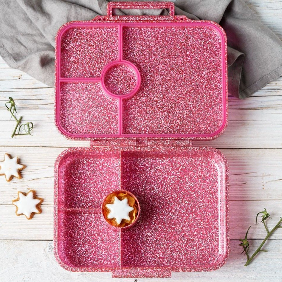 LekkaBox Glamour Pink – brokatowy pojemnik na śniadanie do szkoły