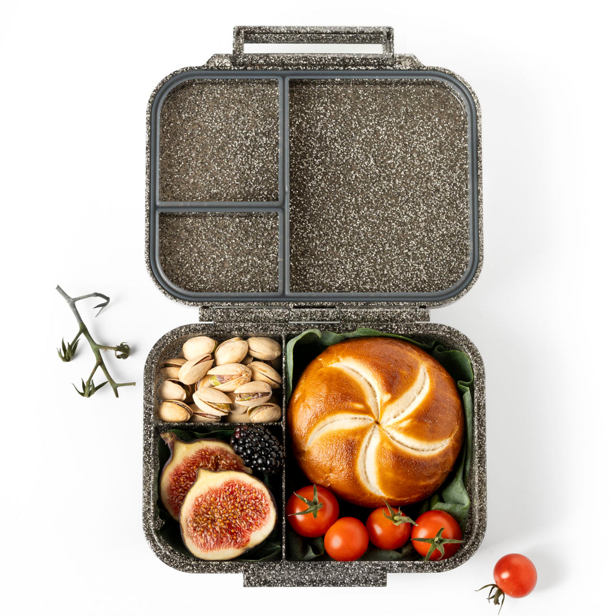Lekkabox Glamour Snack Box Black – mały bento box z połyskującym brokatem