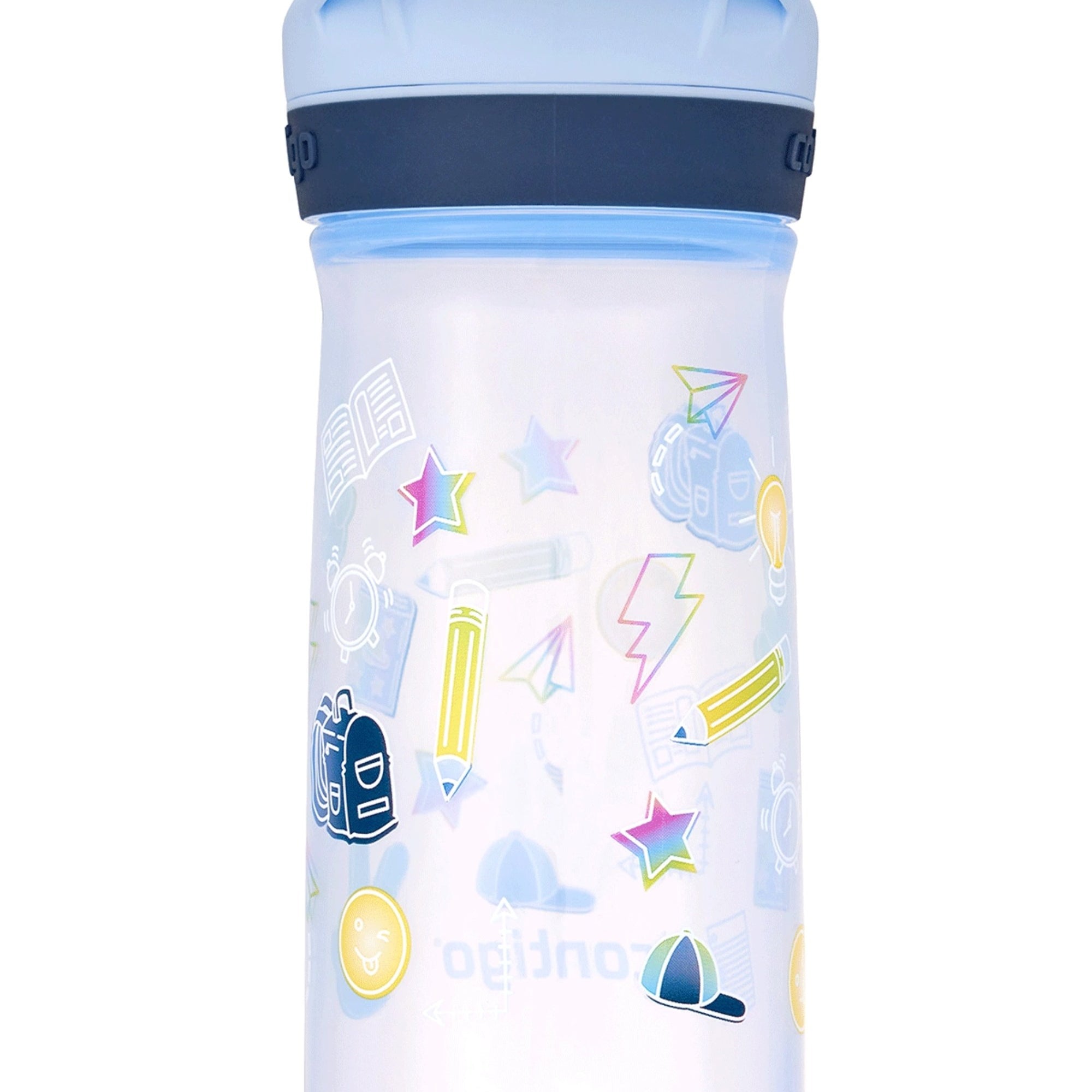 Contigo Jessie Periw School – bezpieczna butelka dla dziecka, szczelna i prosta w użyciu jedną ręką, kolor: niebieski
