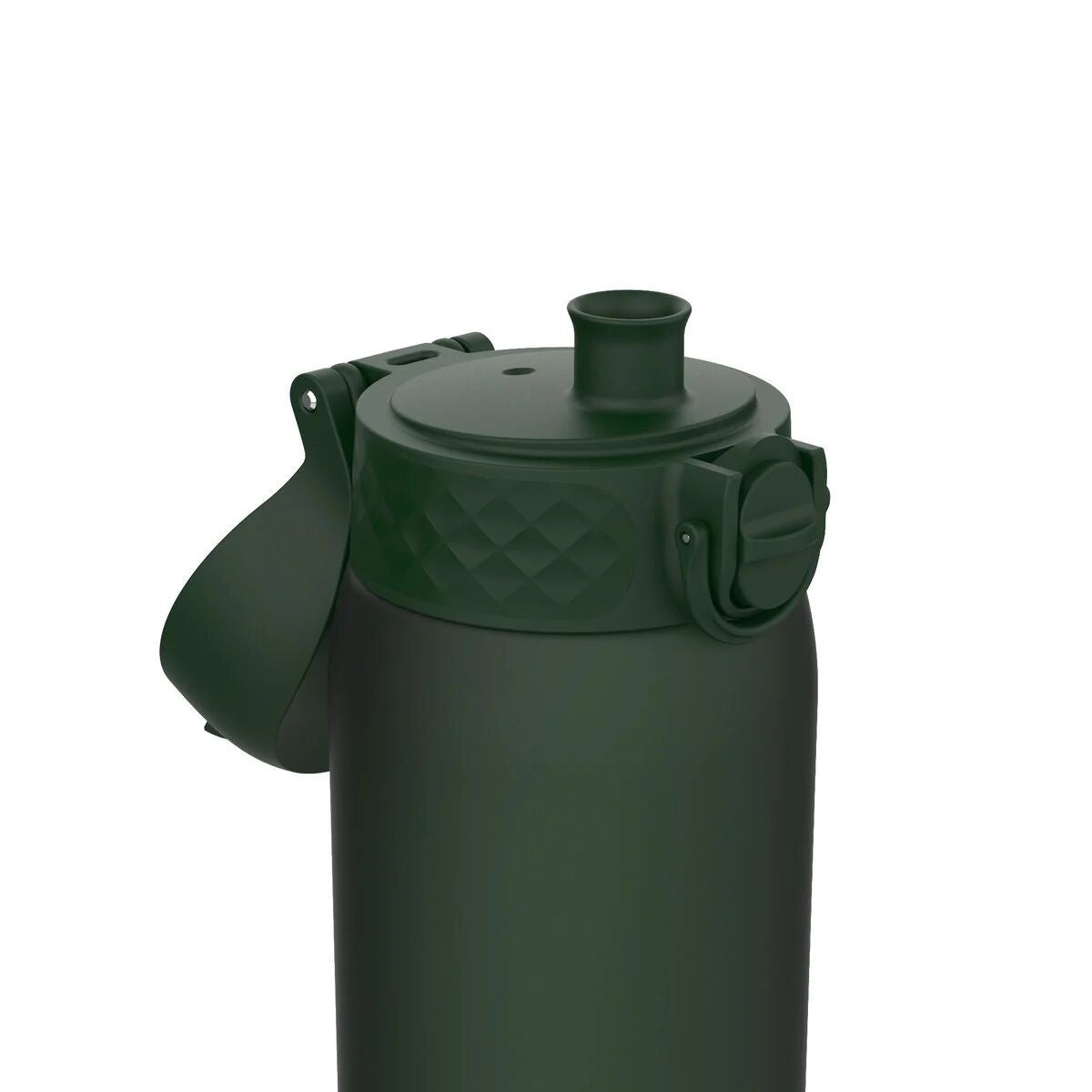 Bidon dla dzieci Ion8 Pod Dark Green 350 ml – szczelny, lekki i otwierany na klik. Kolor: ciemnozielony