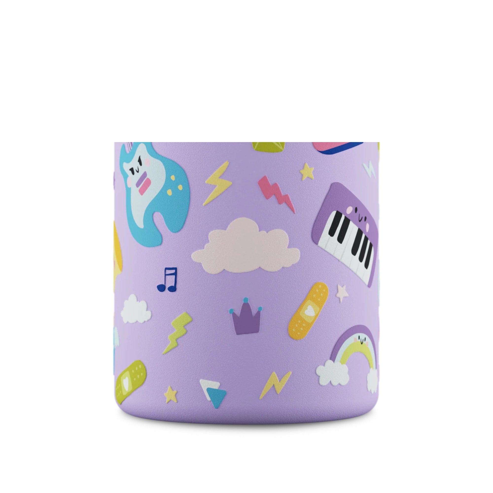 Butelka na wodę dla dzieci 24Bottles Music Friends – bezpieczna, lekka i szczelna butelka wielorazowa z matowym wykończeniem, wzór: instrumenty