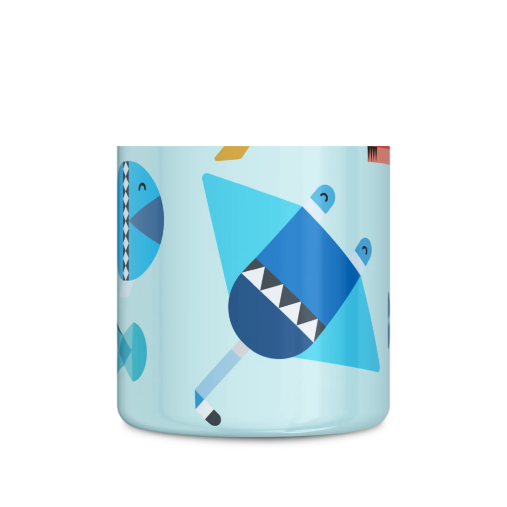 Butelka na wodę dla dzieci 24Bottles Sea Friends – bezpieczna, lekka i szczelna butelka wielorazowa z matowym wykończeniem, wzór: morze