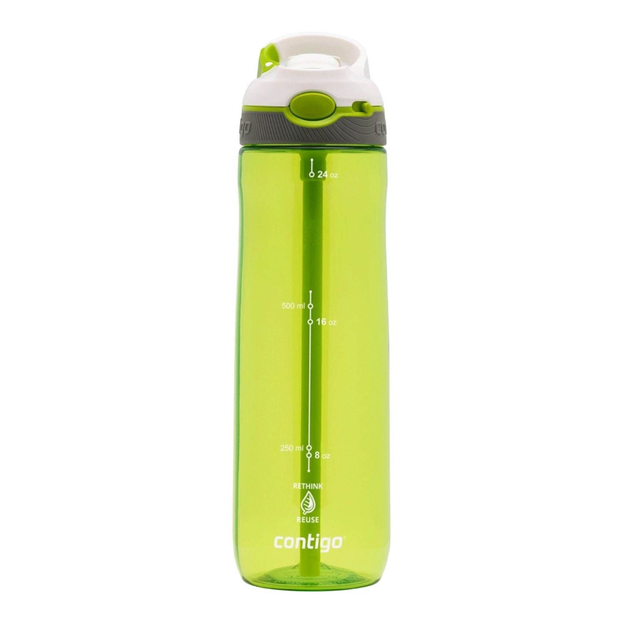 Contigo Ashland Citron – butelka z recyklingu, ze słomką i ustnikiem AutoSpout®, szczelna i bezpieczna, kolor: zielony