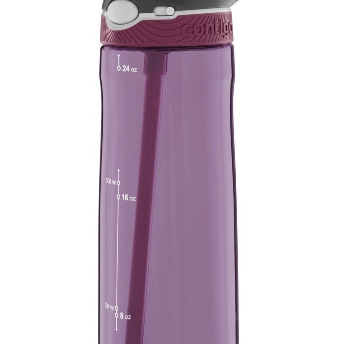 Contigo Ashland Passionfruit – butelka z recyklingu, ze słomką i ustnikiem AutoSpout®, szczelna i bezpieczna, kolor: fioletowy