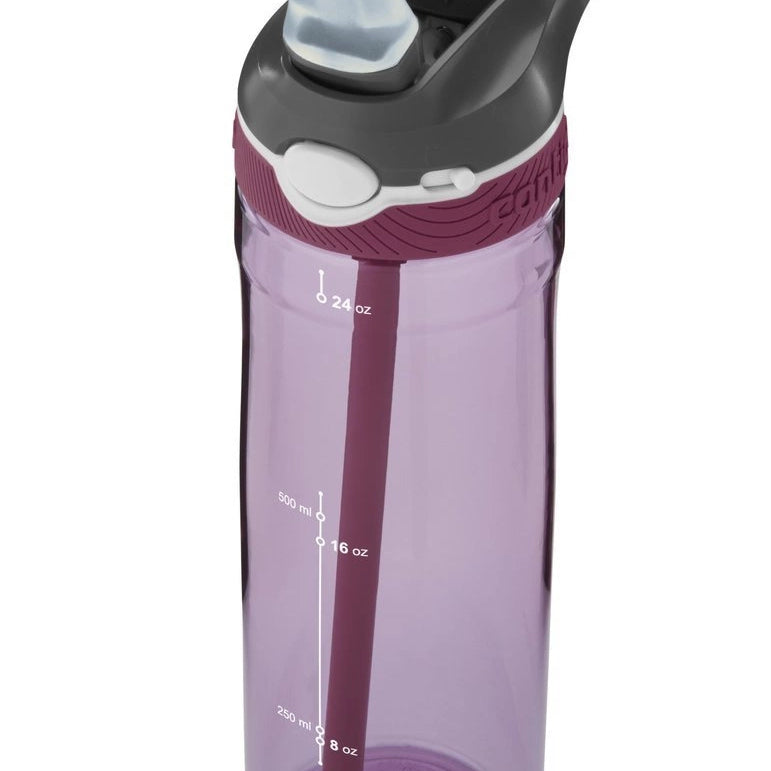 Contigo Ashland Passionfruit – butelka z recyklingu, ze słomką i ustnikiem AutoSpout®, szczelna i bezpieczna, kolor: fioletowy