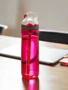 Contigo Ashland Sangria – butelka z recyklingu, ze słomką i ustnikiem AutoSpout®, szczelna i bezpieczna, kolor: różowy