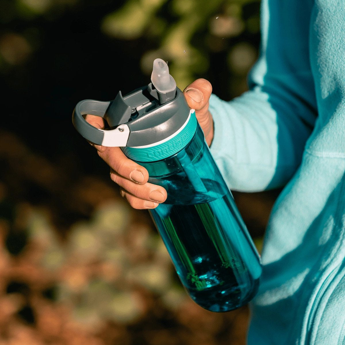 Contigo Ashland Scuba – butelka z recyklingu, ze słomką i ustnikiem AutoSpout®, szczelna i bezpieczna, kolor: turkusowy