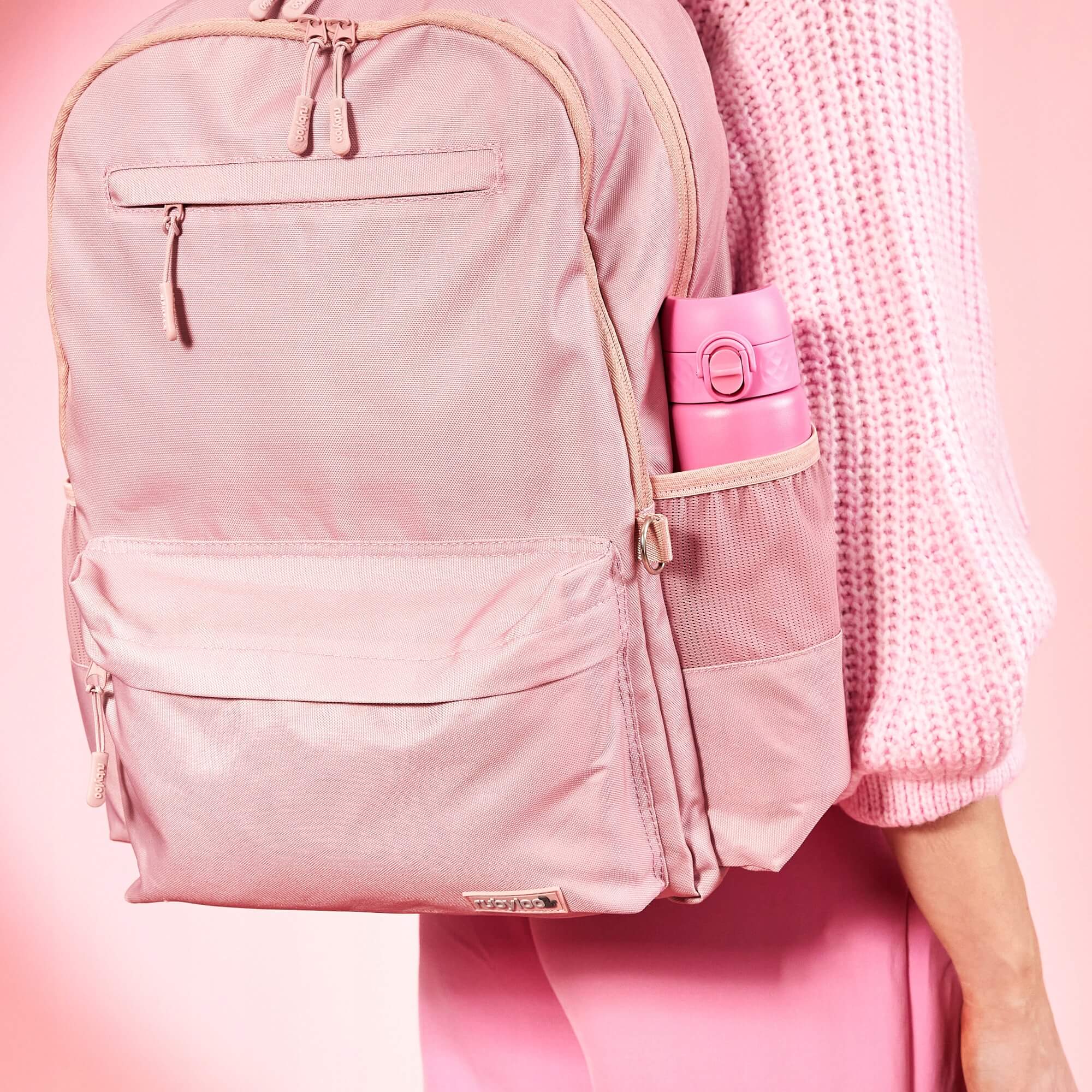 Butelka termiczna ION8 SLIM Rose Bloom - 500 ml, na ciepłe i zimne napoje, szczelna, ustnik pod nakrętką, stal nierdzewna, kolor: różowy